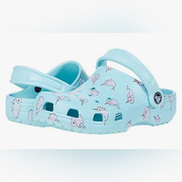 •CROCS• Kids Narwhal Crocs Blue - Picture 1 of 2